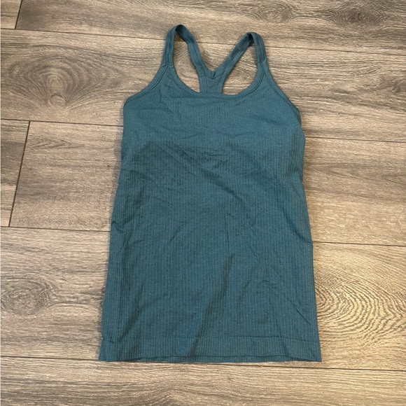 Lululemon Women’s Teal Ribbed Tank Top Ebb To Street Size 6 - Picture 1 of 5